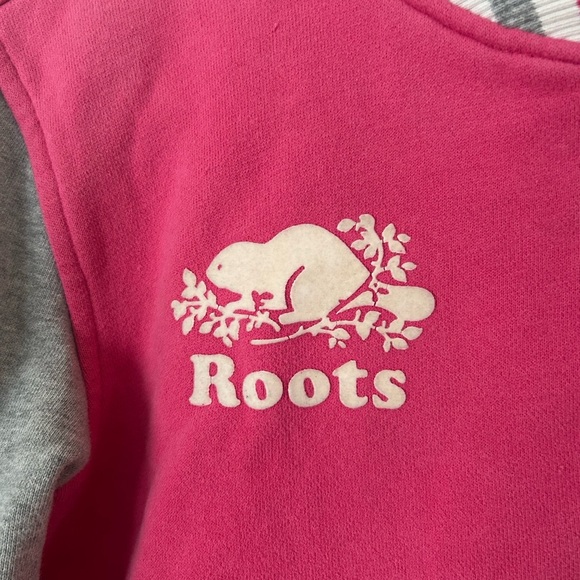 Roots Sweater Varsity Jacket Pink Grey Large (9-10 years) - Picture 3 of 10